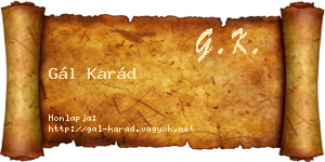 Gál Karád névjegykártya